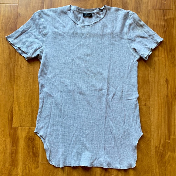 Zara Man Grey Waffle T-Shirt Size L